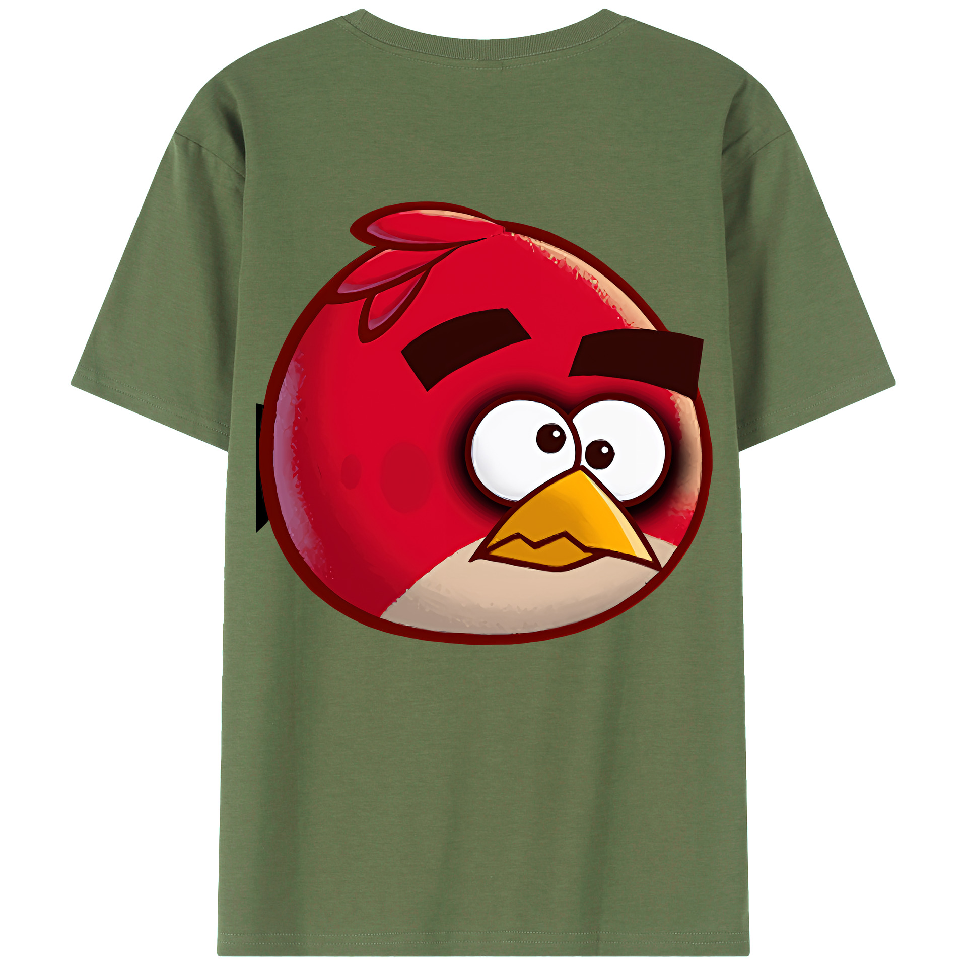 （画像用） Angry Birds アングリーバード 綿100％ メンズ半袖Tシャツ（バックプリント） 通気性